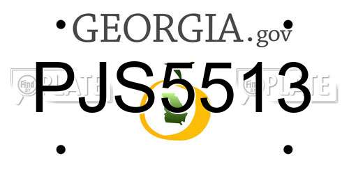 PJS5513 Georgia License Plate