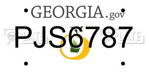 PJS6787 Georgia License Plate