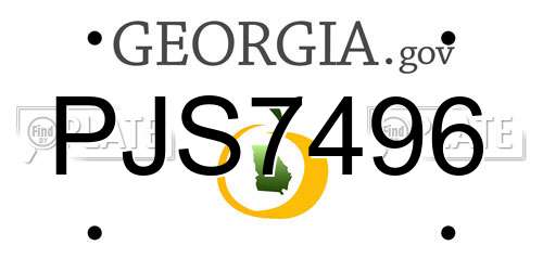 PJS7496 Georgia License Plate