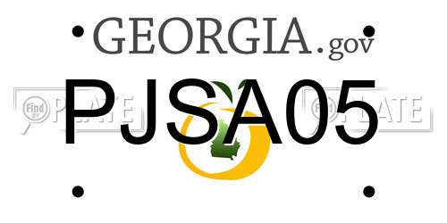 PJSA05 Georgia License Plate