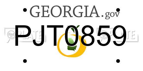 PJT0859 Georgia License Plate