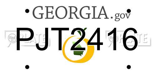 PJT2416 Georgia License Plate