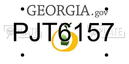 PJT6157 Georgia License Plate