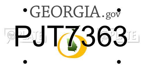 PJT7363 Georgia License Plate