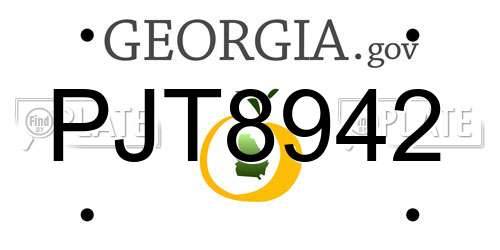 PJT8942 Georgia License Plate