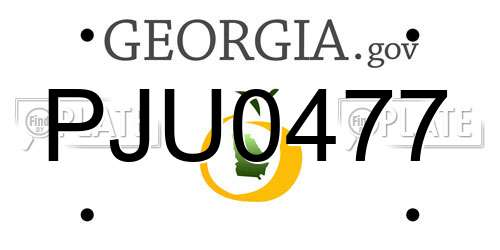 PJU0477 Georgia License Plate