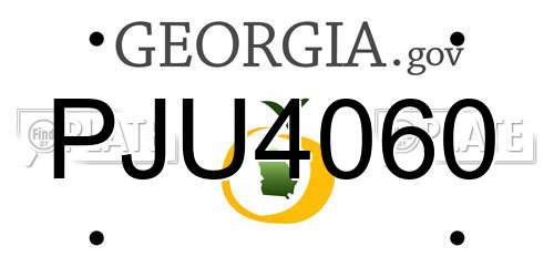 PJU4060 Georgia License Plate