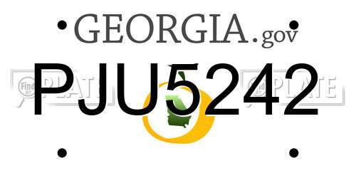 PJU5242 Georgia License Plate