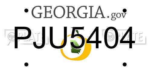 PJU5404 Georgia License Plate