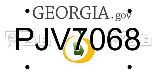 PJV7068 Georgia License Plate
