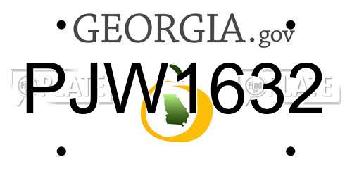 PJW1632 Georgia License Plate
