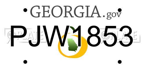 PJW1853 Georgia License Plate