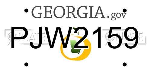 PJW2159 Georgia License Plate