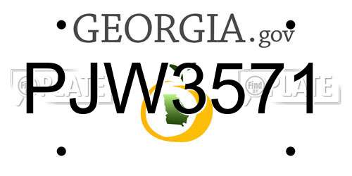 PJW3571 Georgia License Plate