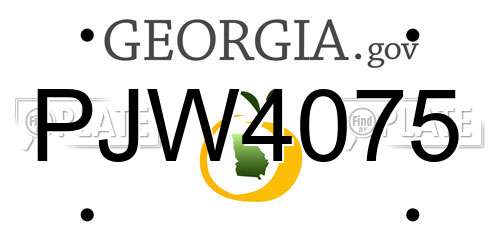 PJW4075 Georgia License Plate