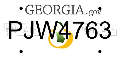 PJW4763 Georgia License Plate