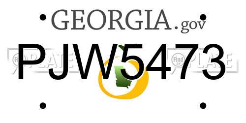PJW5473 Georgia License Plate