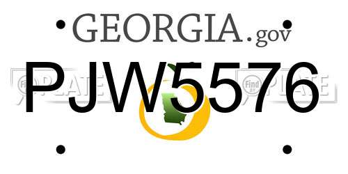 PJW5576 Georgia License Plate