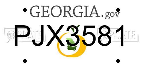 PJX3581 Georgia License Plate