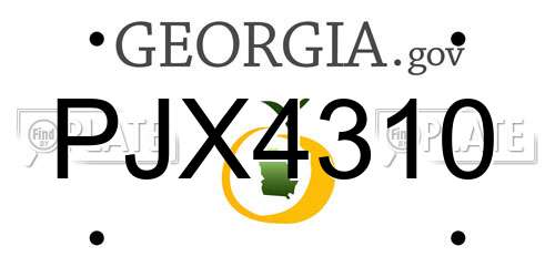 PJX4310 Georgia License Plate