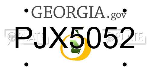 PJX5052 Georgia License Plate