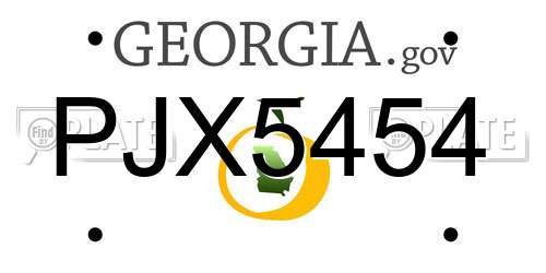 PJX5454 Georgia License Plate