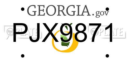 PJX9871 Georgia License Plate