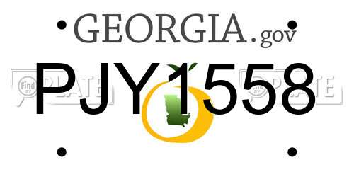 PJY1558 Georgia License Plate