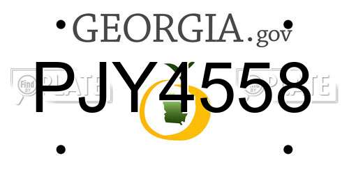 PJY4558 Georgia License Plate