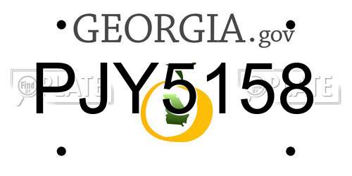 PJY5158 Georgia License Plate