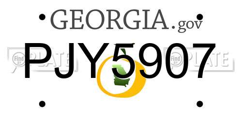 PJY5907 Georgia License Plate