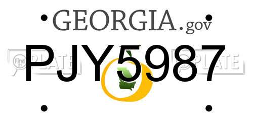 PJY5987 Georgia License Plate