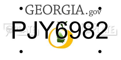 PJY6982 Georgia License Plate