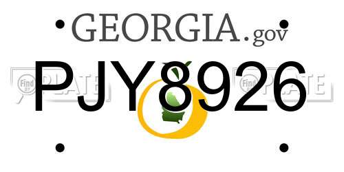 PJY8926 Georgia License Plate