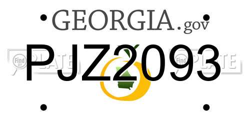 PJZ2093 Georgia License Plate