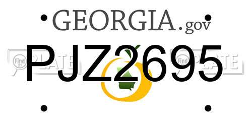 PJZ2695 Georgia License Plate