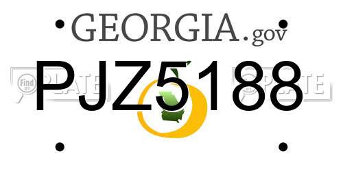PJZ5188 Georgia License Plate
