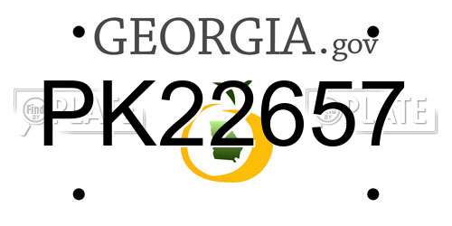 PK22657 Georgia License Plate