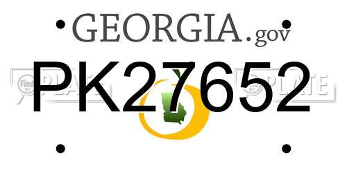 PK27652 Georgia License Plate