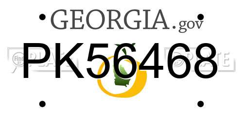 PK56468 Georgia License Plate