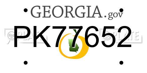 PK77652 Georgia License Plate