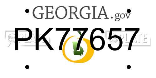 PK77657 Georgia License Plate