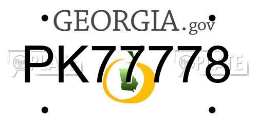 PK77778 Georgia License Plate