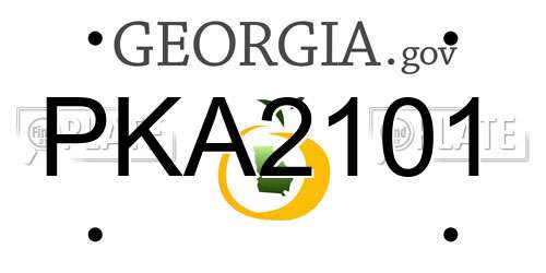 PKA2101 Georgia License Plate