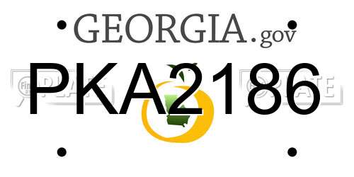 PKA2186 Georgia License Plate