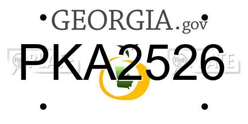 PKA2526 Georgia License Plate