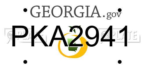 PKA2941 Georgia License Plate