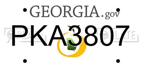PKA3807 Georgia License Plate