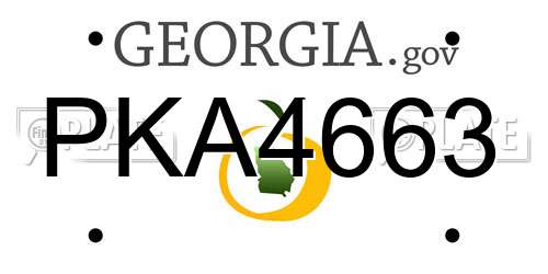 PKA4663 Georgia License Plate