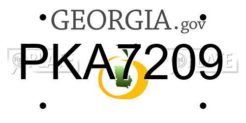 PKA7209 Georgia License Plate